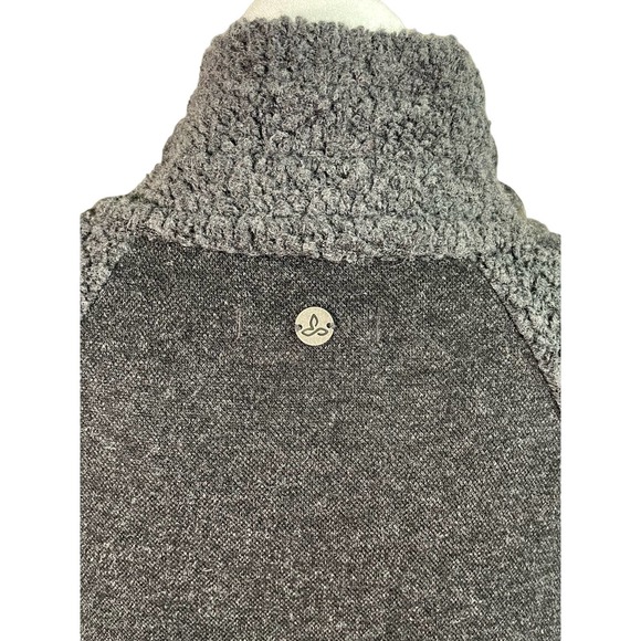 prAna Lockwood Womens Lg Gray Sherpa Long Sleeve Wool Blend Pullover Sweater - Picture 8 of 11